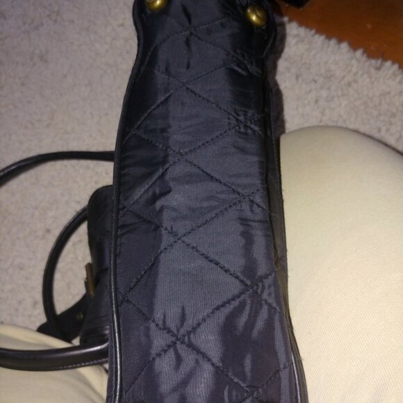 EUC Barbour Purse Bag Leather and Nylon Quilted Tonnes of Pockets - Picture 8 of 10